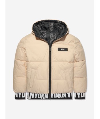 DKNY Kids Reversible Puffer Jacket in Black paiement sécurisé