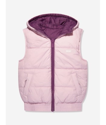 DKNY Girls Reversible Puffer Gilet in Purple d'Europe débarque