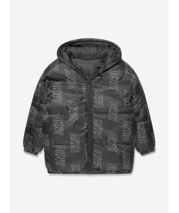 DKNY Girls Reversible Down Puffer Jacket in Black les ctes