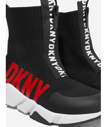 DKNY Kids Logo Sock Trainers in Black le des métaux précieux