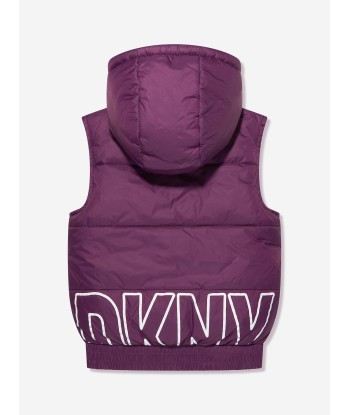 DKNY Girls Reversible Puffer Gilet in Purple d'Europe débarque