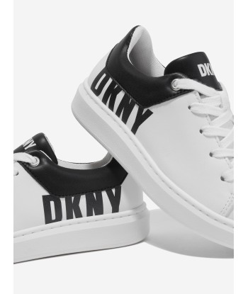 DKNY Kids Leather Logo Trainers in White Amélioration de cerveau avec