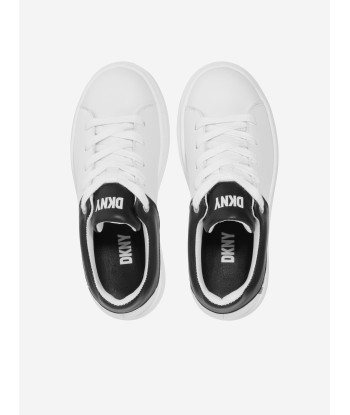 DKNY Kids Leather Logo Trainers in White Amélioration de cerveau avec