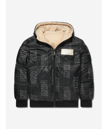 DKNY Kids Reversible Puffer Jacket in Black paiement sécurisé