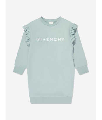 Givenchy Girls Frilly Fleece Dress in Blue pas chere