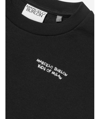 Marcelo Burlon Boys Cotton Crew Neck Logo Sweatshirt de l' environnement