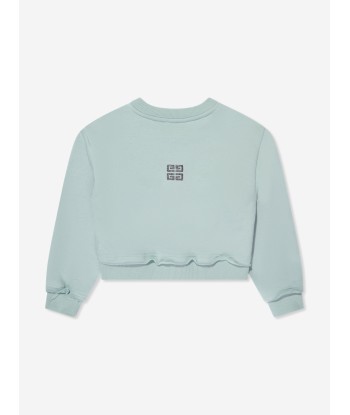 Givenchy Girls Embroidered Logo Sweatshirt in Blue de pas cher