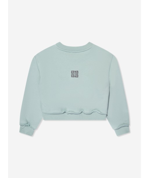 Givenchy Girls Embroidered Logo Sweatshirt in Blue de pas cher