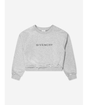 Givenchy Girls Embroidered Logo Sweatshirt in Grey Jusqu'à 80% De Réduction