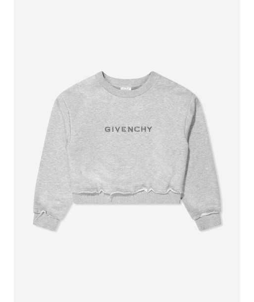 Givenchy Girls Embroidered Logo Sweatshirt in Grey Jusqu'à 80% De Réduction