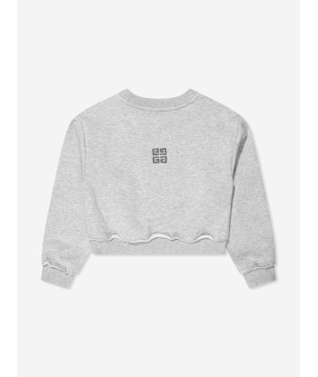 Givenchy Girls Embroidered Logo Sweatshirt in Grey Jusqu'à 80% De Réduction