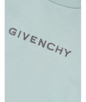 Givenchy Girls Embroidered Logo Sweatshirt in Blue de pas cher