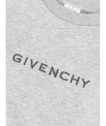 Givenchy Girls Embroidered Logo Sweatshirt in Grey Jusqu'à 80% De Réduction