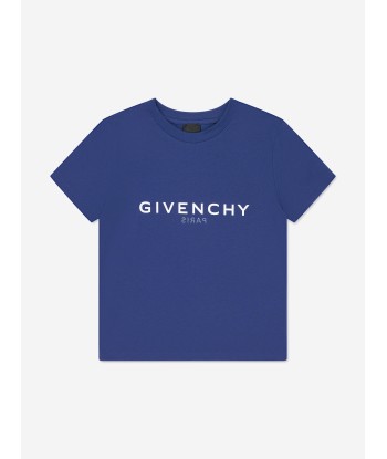 Givenchy Boys Logo T-Shirt in Blue vente chaude votre 