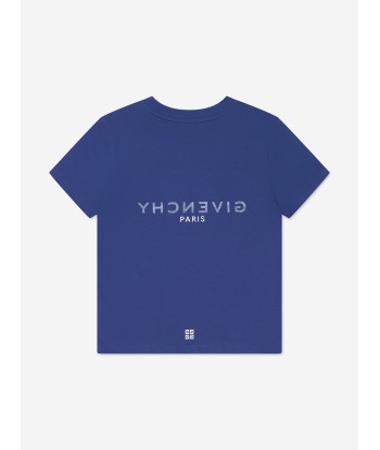 Givenchy Boys Logo T-Shirt in Blue vente chaude votre 