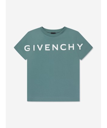 Givenchy Boys Logo Print T-Shirt in Green le concept de la Pate a emporter 