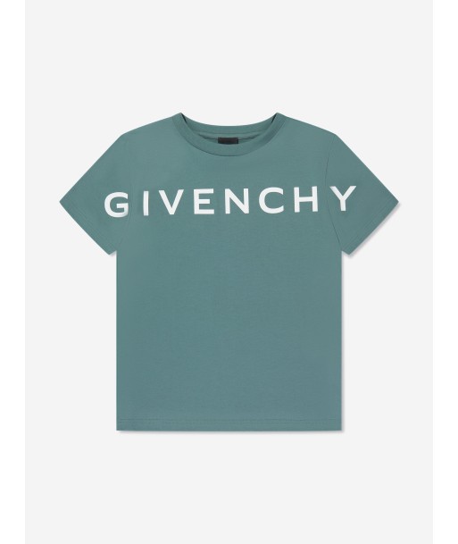 Givenchy Boys Logo Print T-Shirt in Green le concept de la Pate a emporter 