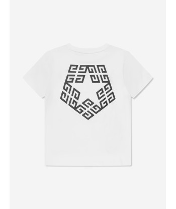 Givenchy Boys Logo Print T-Shirt in White destockage