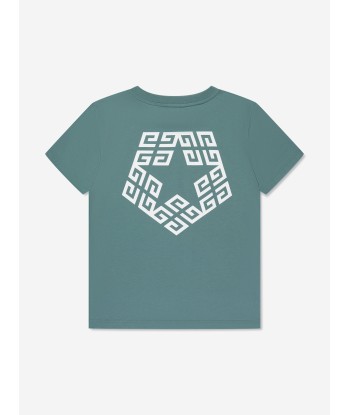 Givenchy Boys Logo Print T-Shirt in Green le concept de la Pate a emporter 