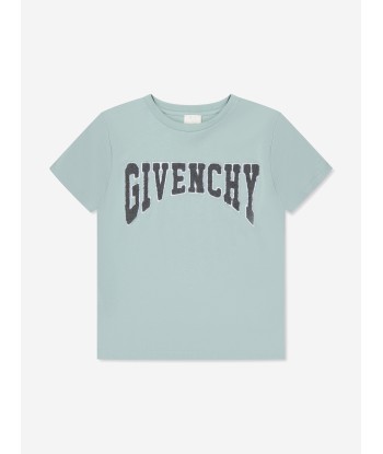 Givenchy Boys Logo T-Shirt in Blue destockage