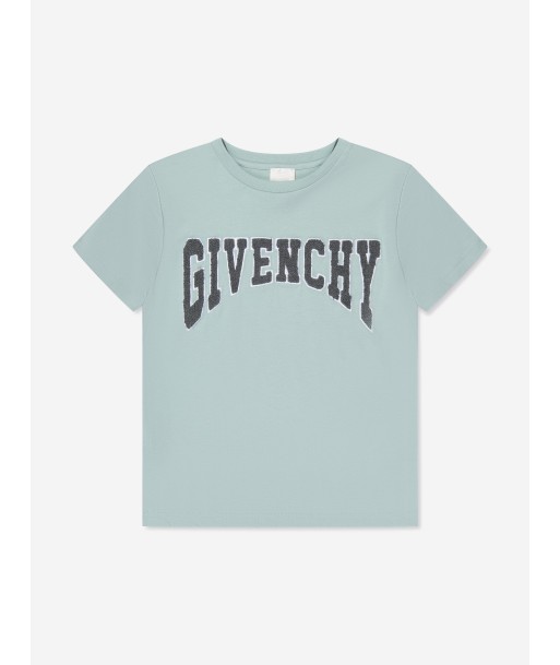 Givenchy Boys Logo T-Shirt in Blue destockage