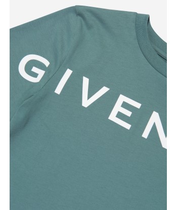 Givenchy Boys Logo Print T-Shirt in Green le concept de la Pate a emporter 