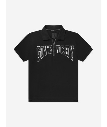 Givenchy Boys Half Zip Polo Shirt in Black acheter