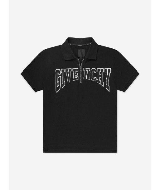 Givenchy Boys Half Zip Polo Shirt in Black acheter