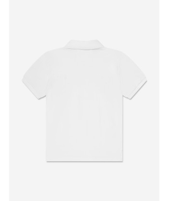 Givenchy Boys Half Zip Polo Shirt in White en stock