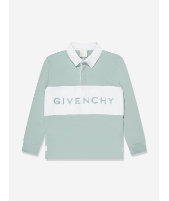 Givenchy Boys Logo Rugby Shirt in Blue pas cher 