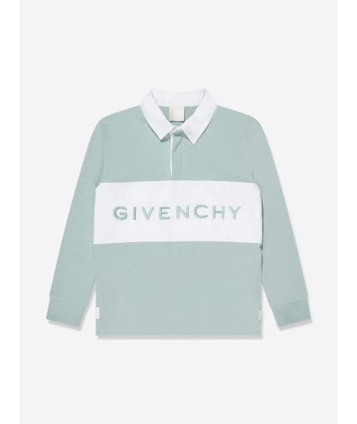 Givenchy Boys Logo Rugby Shirt in Blue pas cher 