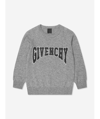 Givenchy Boys Knitted Logo Jumper in Grey Comparez et commandez 