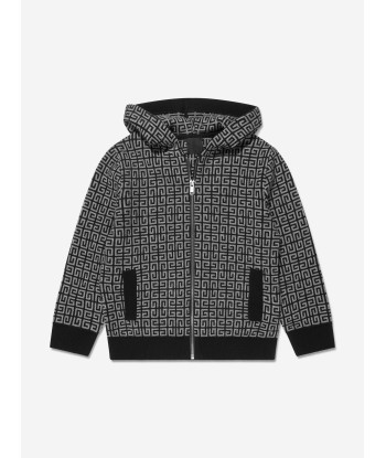 Givenchy Boys Knitted 4G Zip Up Top in Black 2 - 3 jours ouvrés.