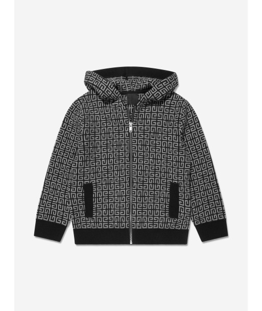 Givenchy Boys Knitted 4G Zip Up Top in Black 2 - 3 jours ouvrés.