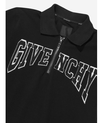 Givenchy Boys Half Zip Polo Shirt in Black acheter