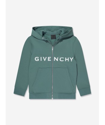 Givenchy Boys Logo Zip Up Top in Green rembourrage situé sous