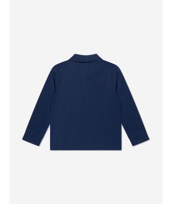 Hugo Boys Long Sleeve Polo Shirt in Blue chez Cornerstreet bien 