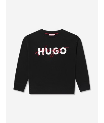 Hugo Boys Logo Sweatshirt in Black Dans la société mordern