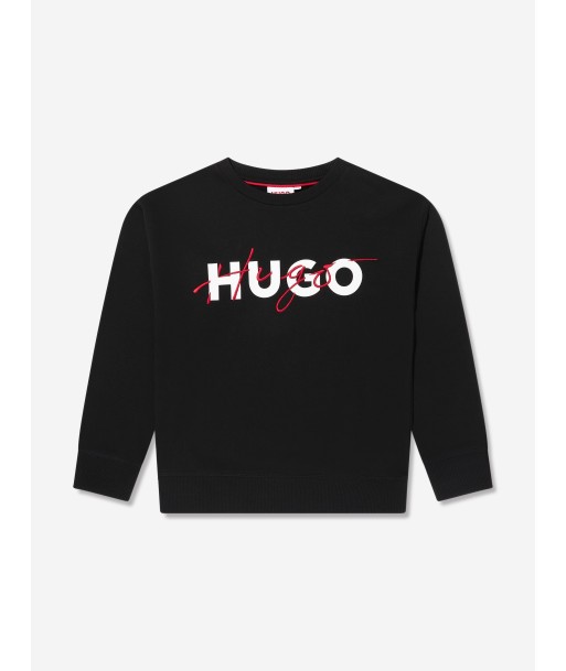 Hugo Boys Logo Sweatshirt in Black Dans la société mordern