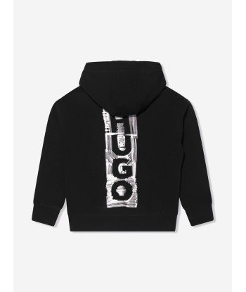 Hugo Boys Logo Hoodie in Black france