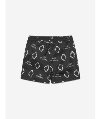 Marcelo Burlon Boys Logo Print Swim Shorts de pas cher