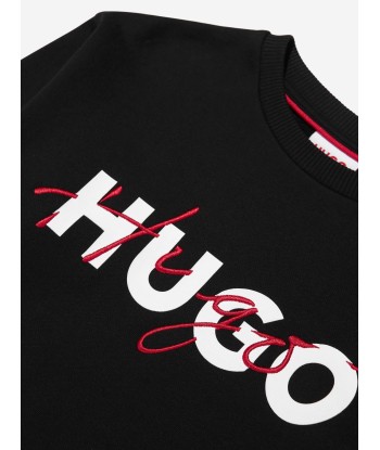 Hugo Boys Logo Sweatshirt in Black Dans la société mordern