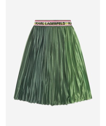 Karl Lagerfeld Girls Pleated Midi Skirt in Green l'évolution des habitudes 