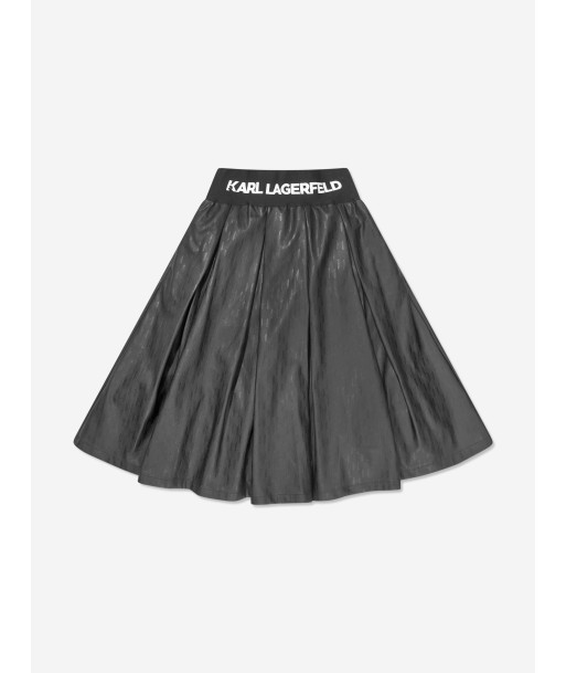 Karl Lagerfeld Girls Faux Leather Monogram Skirt in Black les muscles