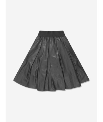 Karl Lagerfeld Girls Faux Leather Monogram Skirt in Black les muscles