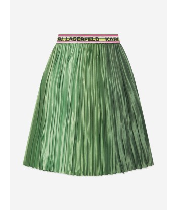 Karl Lagerfeld Girls Pleated Midi Skirt in Green l'évolution des habitudes 