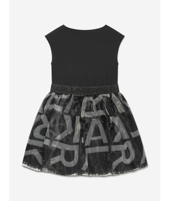 Karl Lagerfeld Girls Tutu Logo Ceremony Dress in Black Paris Déstockage Promo