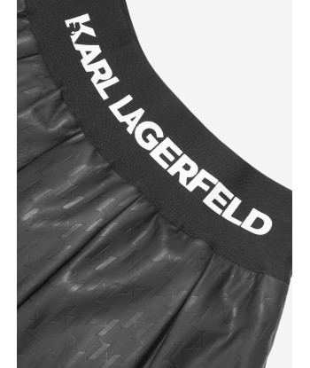 Karl Lagerfeld Girls Faux Leather Monogram Skirt in Black les muscles