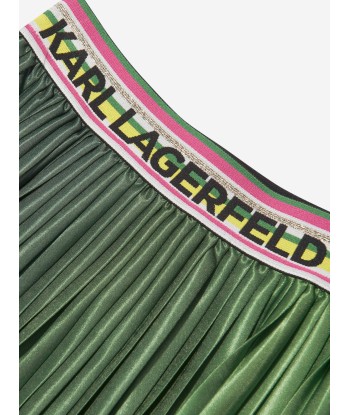 Karl Lagerfeld Girls Pleated Midi Skirt in Green l'évolution des habitudes 