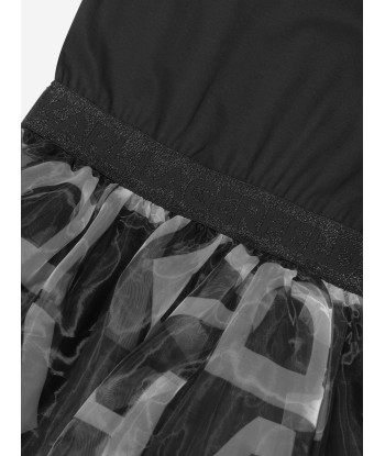 Karl Lagerfeld Girls Tutu Logo Ceremony Dress in Black Paris Déstockage Promo